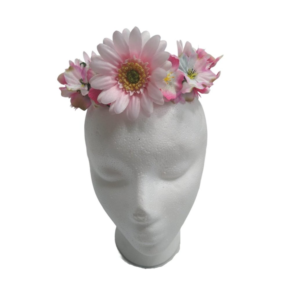Beautiful Pink Daisy Floral Crown